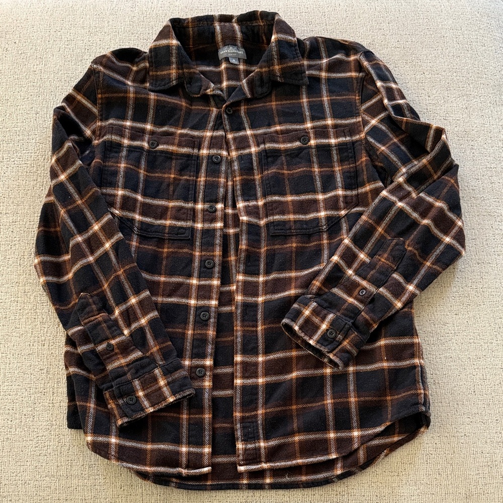Signature Black and Brown Plaid Casual Shirt